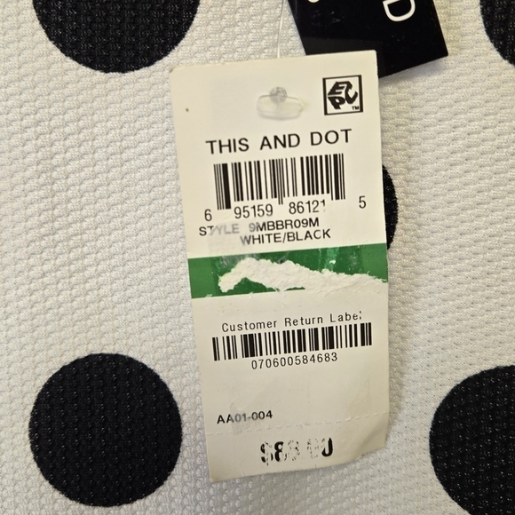 Bar III This And Dot Halter One Piece Swimsuit Black White L - Picture 11 of 12